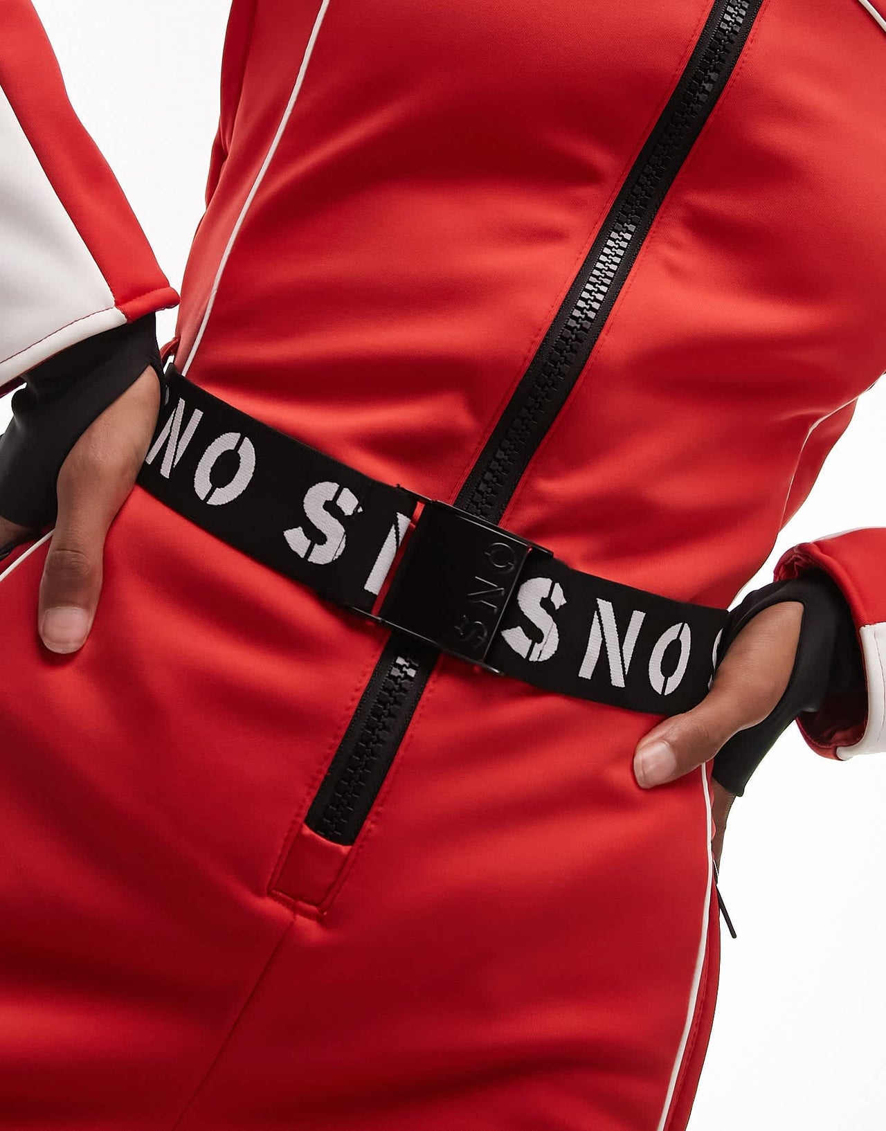Topshop Sno ski suit with skinny flare in red - ASOS Sample Sale EU Store