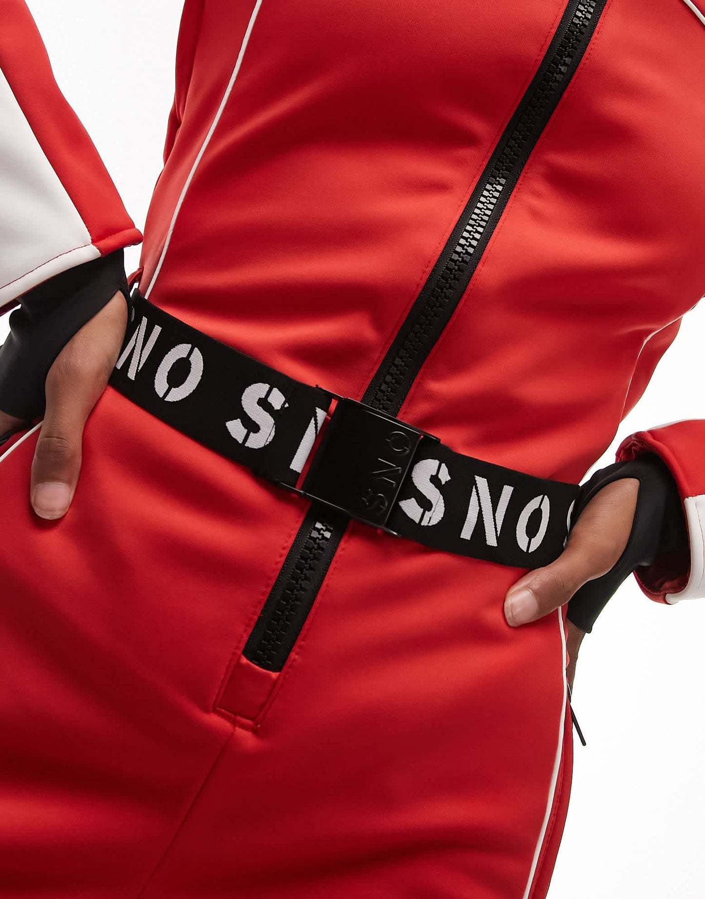 Topshop Sno ski suit with skinny flare in red - ASOS Sample Sale EU Store