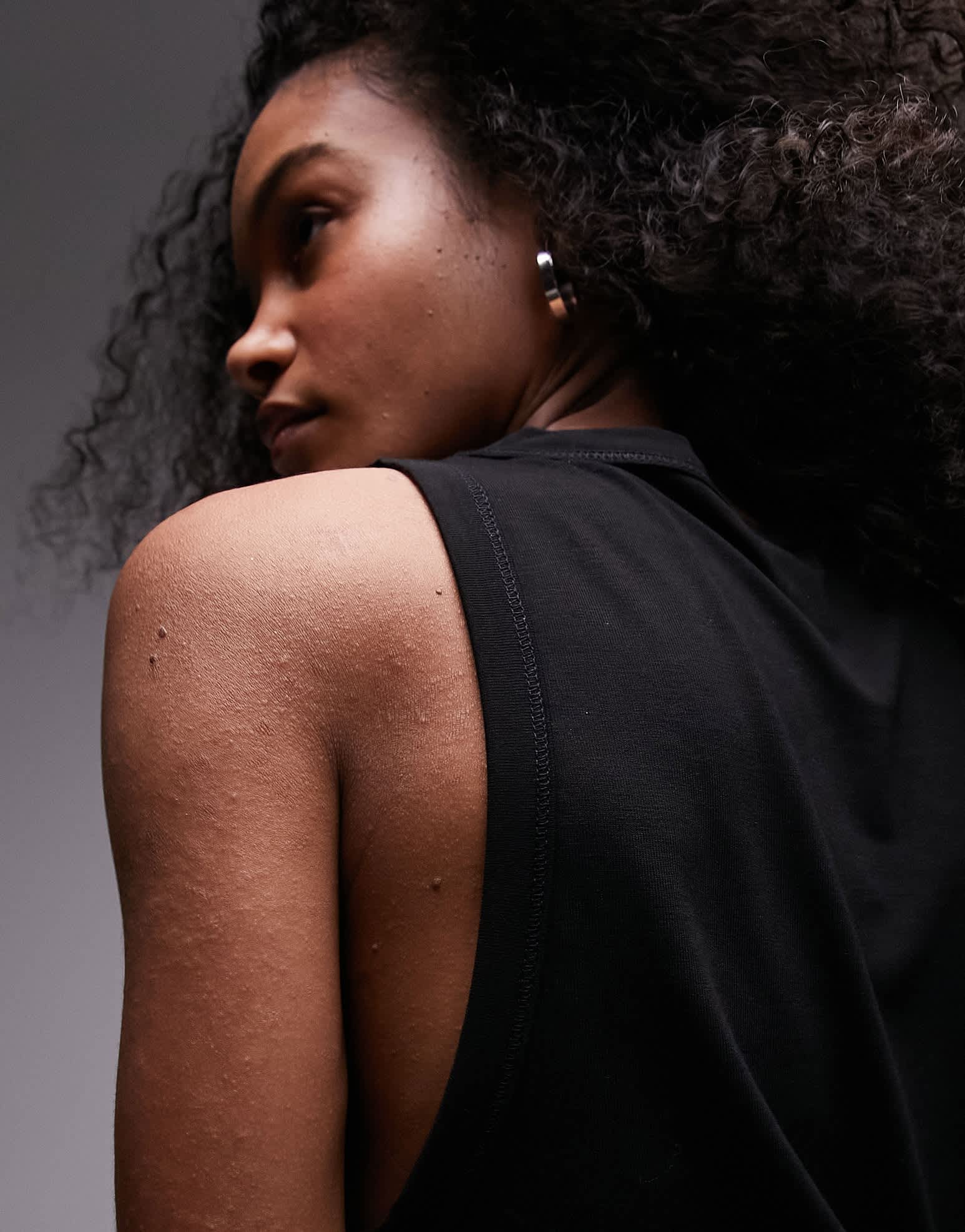Topshop soft loose tank top in black - ASOS Sample Sale EU Store