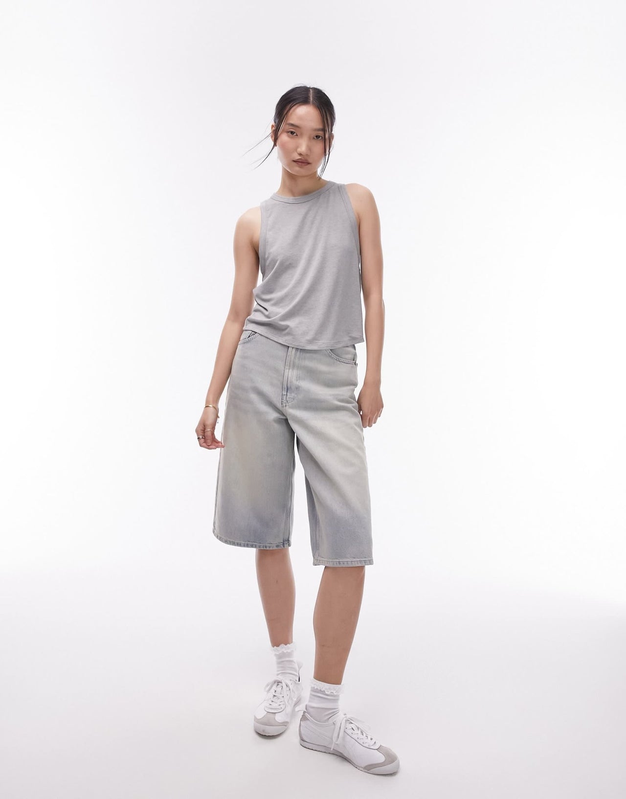 Topshop soft loose tank top in sage - ASOS Sample Sale EU Store
