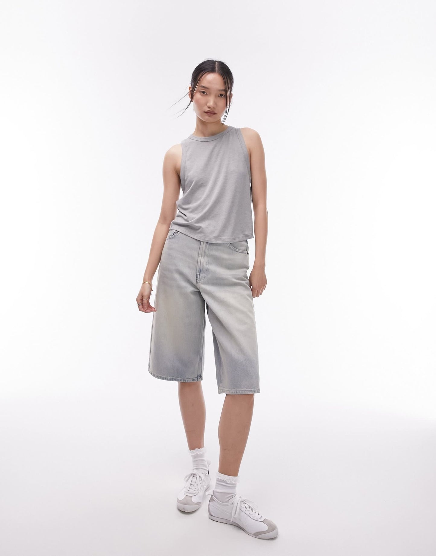 Topshop soft loose tank top in sage - ASOS Sample Sale EU Store