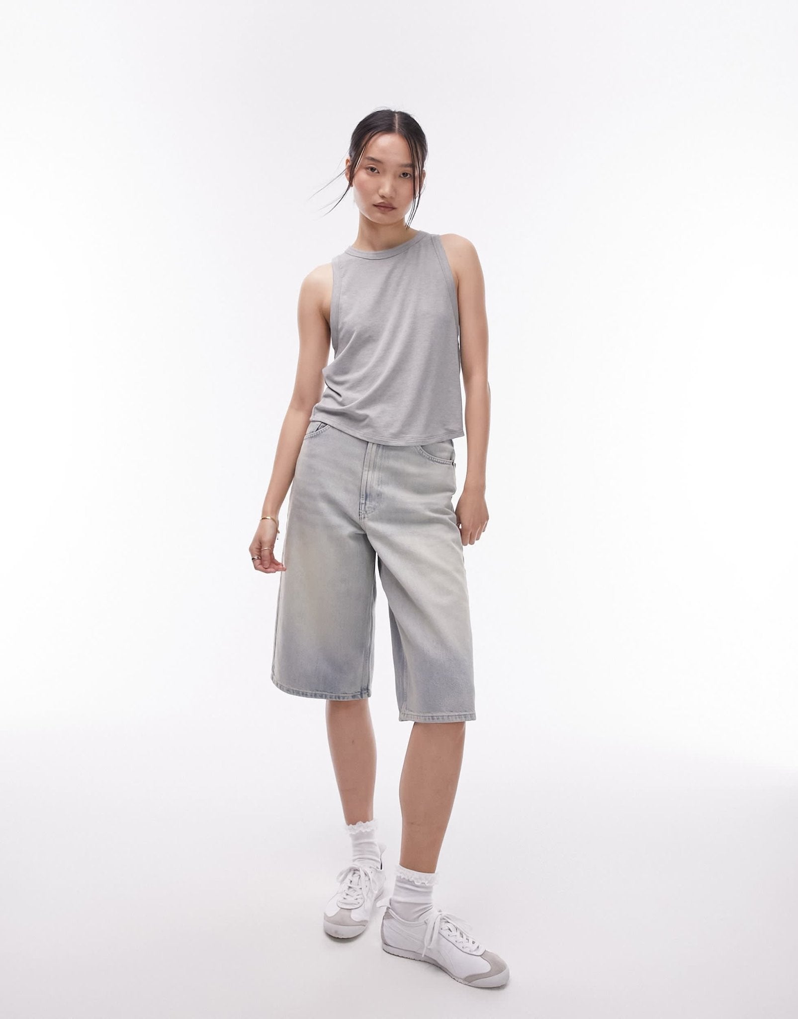Topshop soft loose tank top in sage - ASOS Sample Sale EU Store