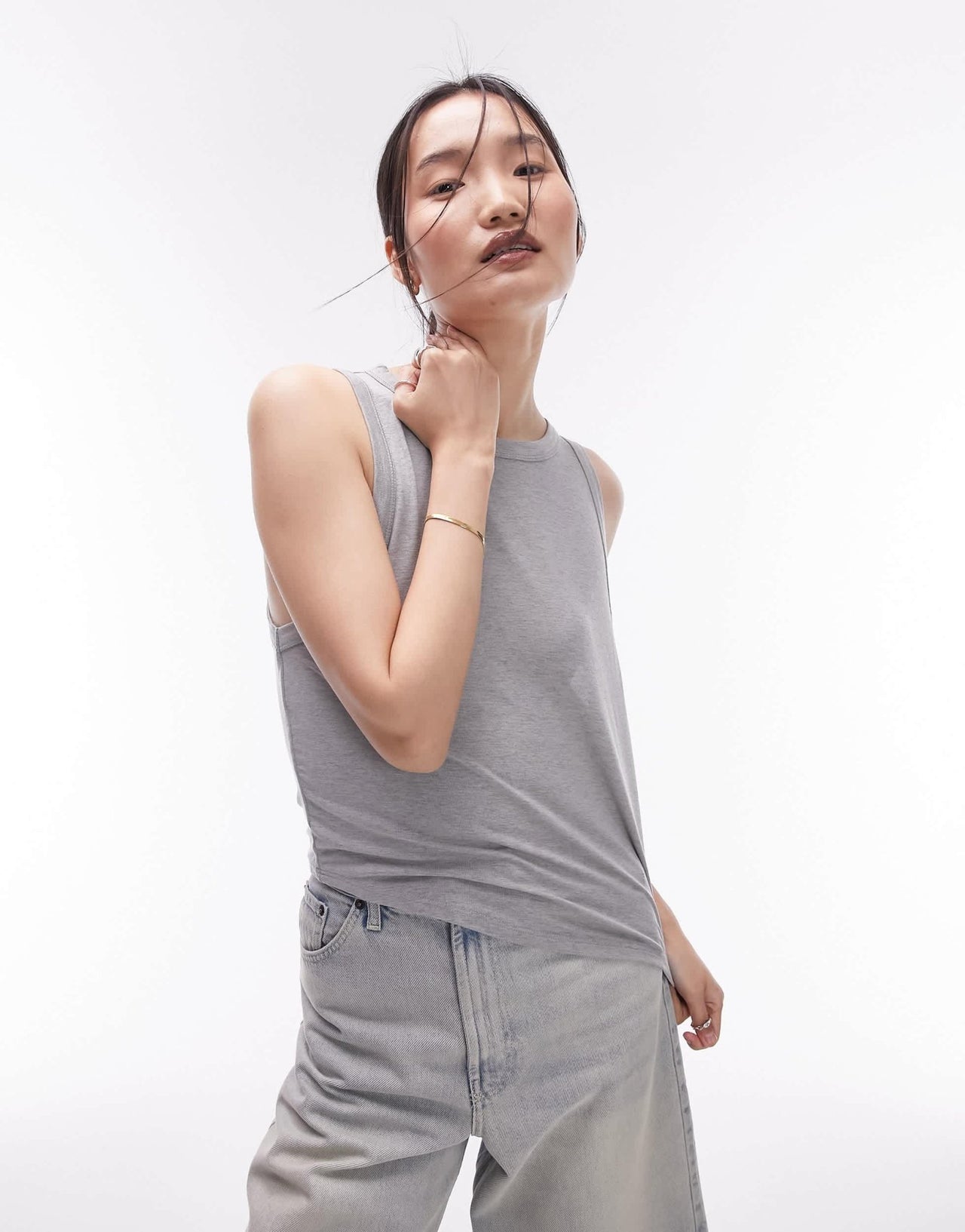 Topshop soft loose tank top in sage - ASOS Sample Sale EU Store