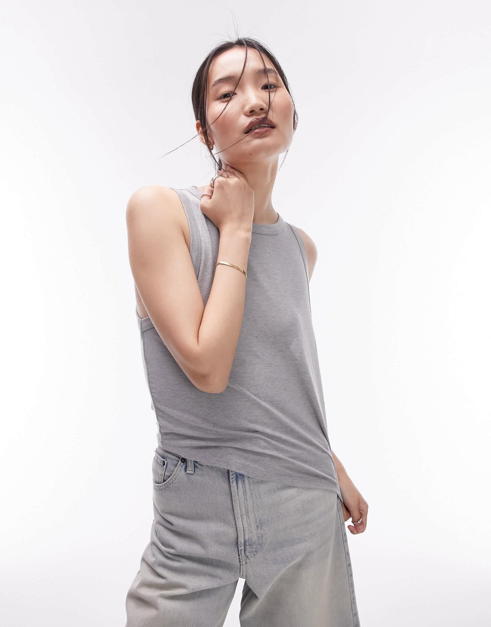 Topshop soft loose tank top in sage - ASOS Sample Sale EU Store
