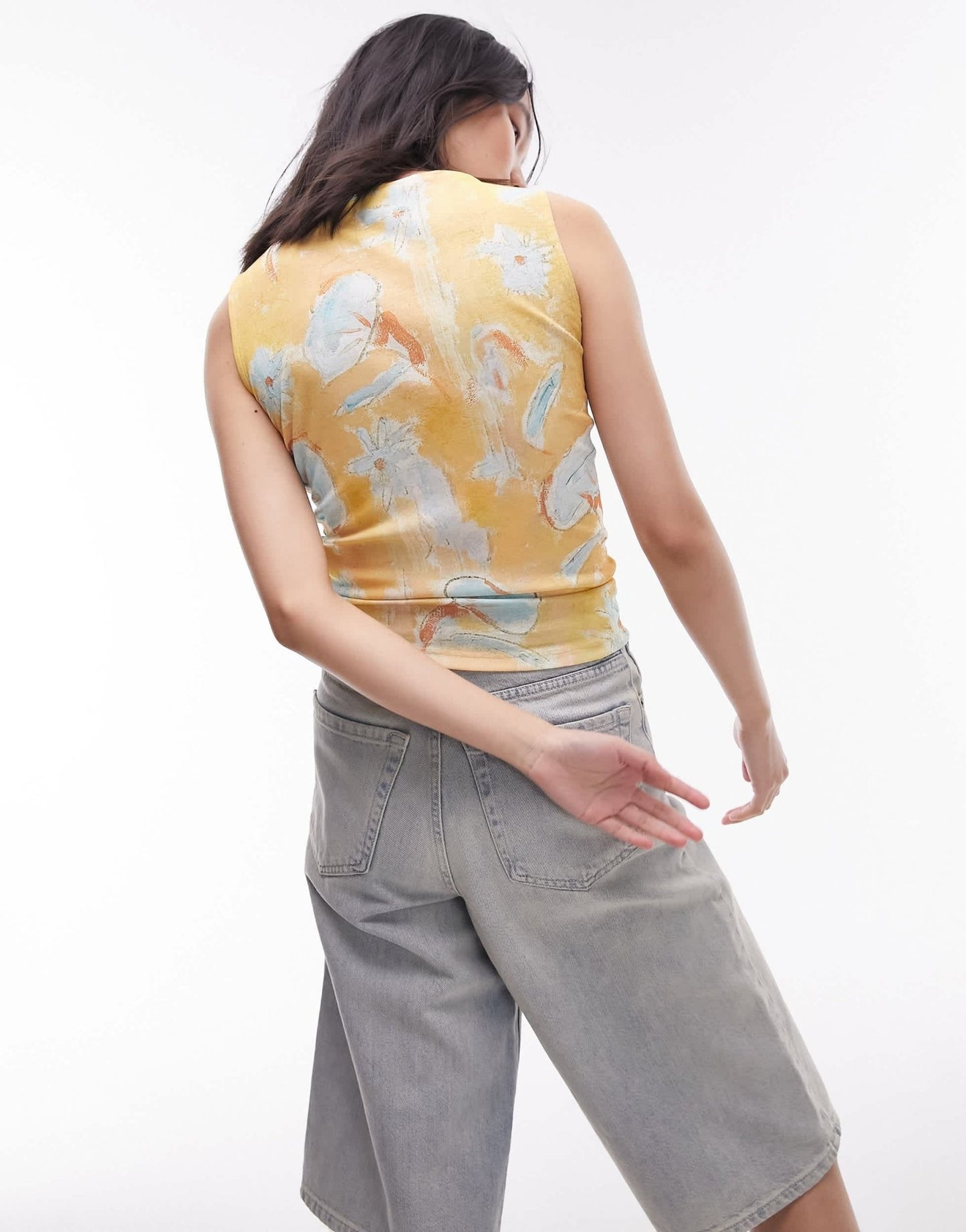 Topshop still life painted tank in ecru - ASOS Sample Sale EU Store