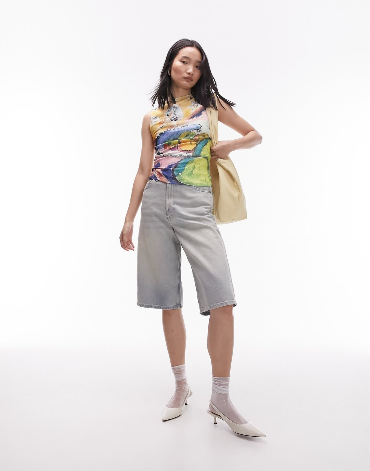 Topshop still life painted tank in ecru - ASOS Sample Sale EU Store