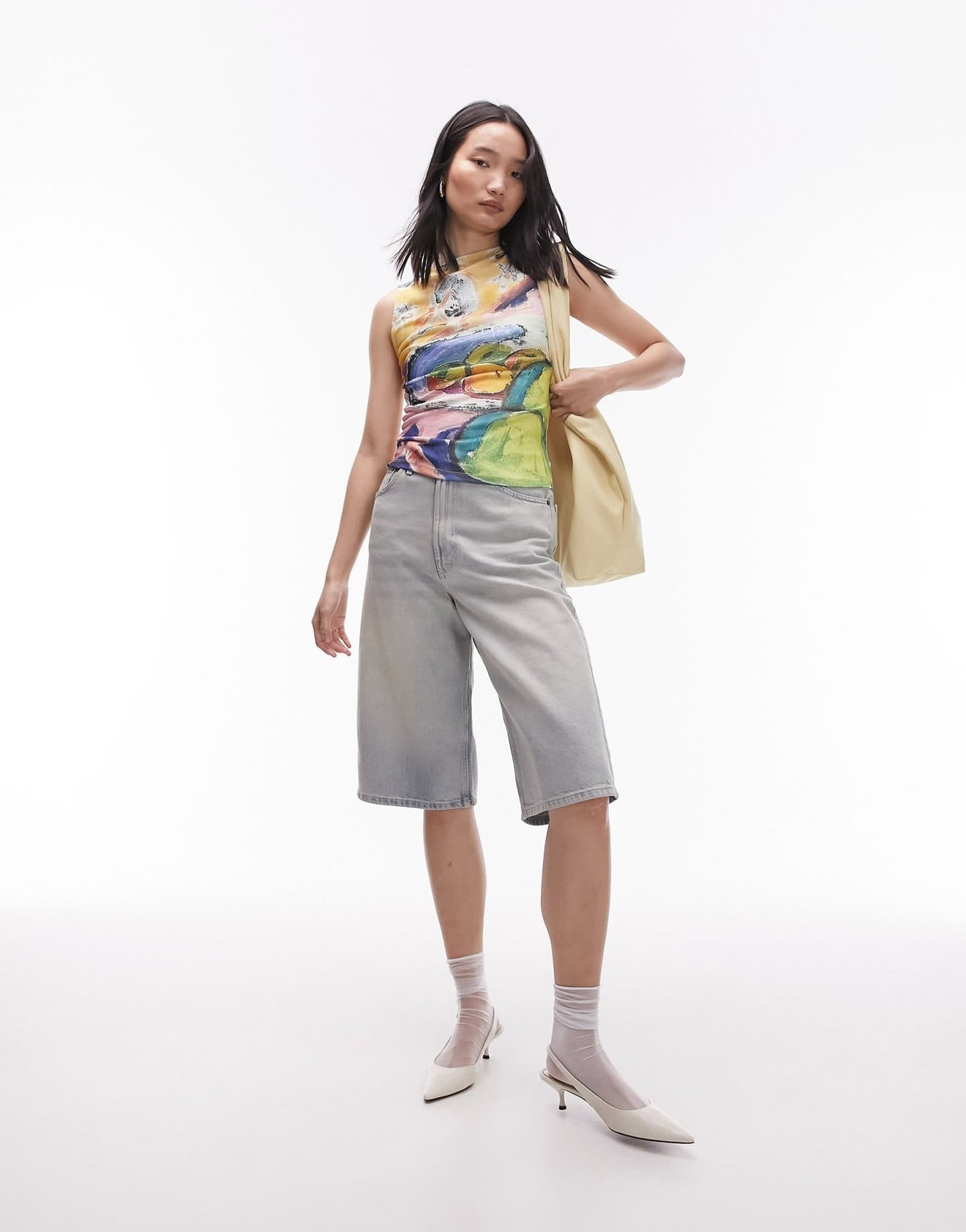 Topshop still life painted tank in ecru - ASOS Sample Sale EU Store