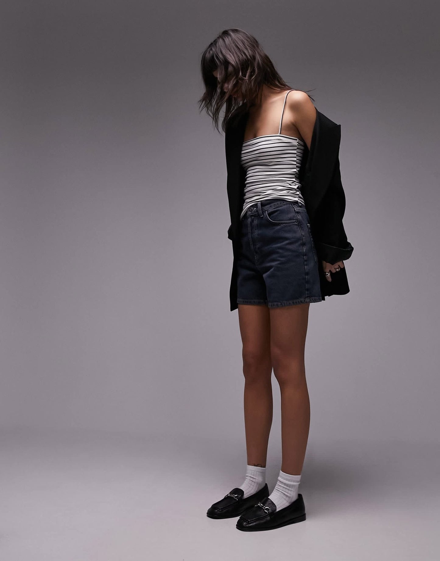 Topshop stripe spaghetti strap tube top in mono - ASOS Sample Sale EU Store