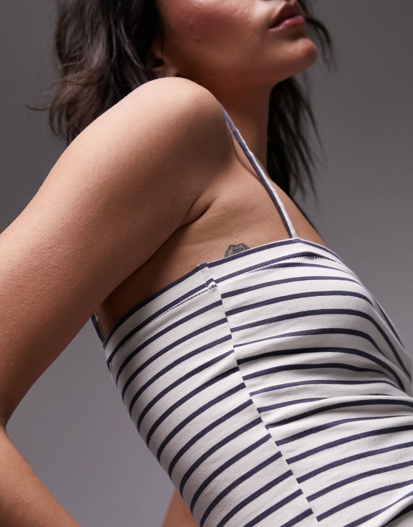 Topshop stripe spaghetti strap tube top in mono - ASOS Sample Sale EU Store