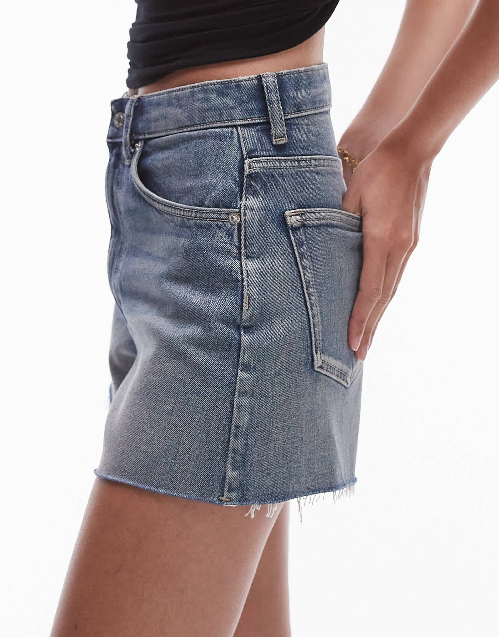 Topshop Tall denim comfort stretch short in bleach - ASOS Sample Sale EU Store