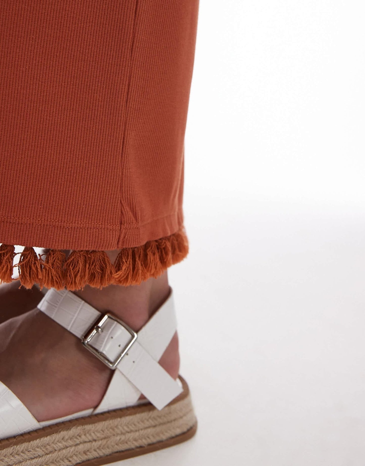 Topshop tassel hem midi skirt in rust - ASOS Sample Sale EU Store
