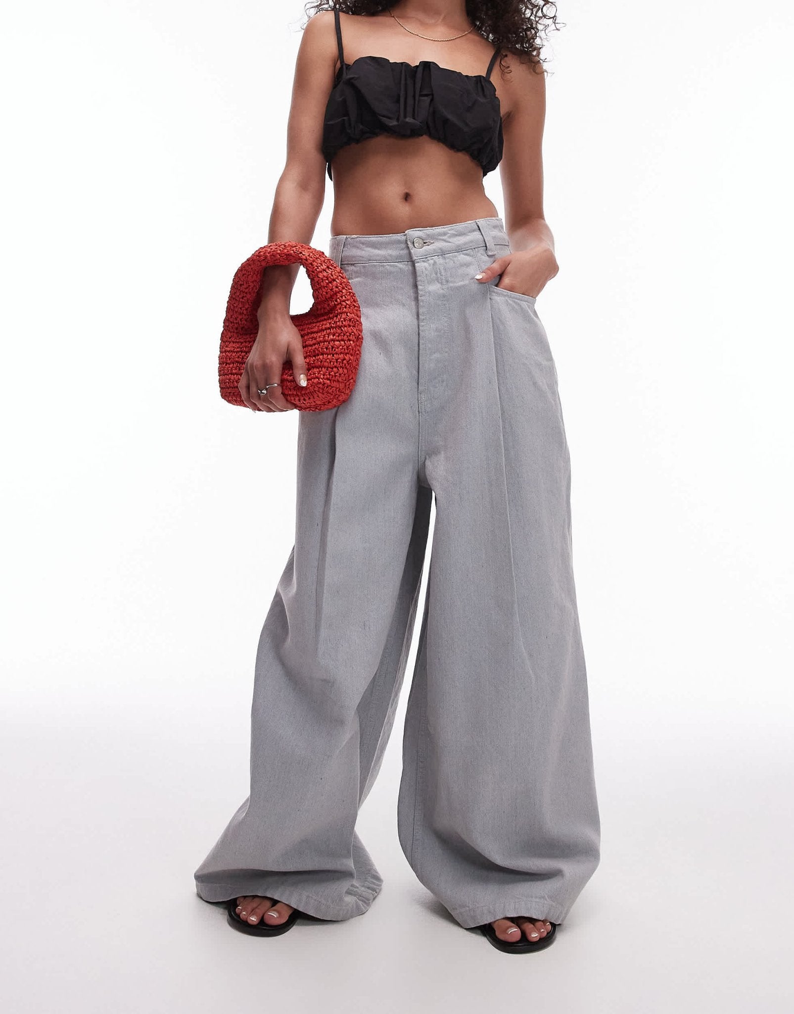 Topshop techy fabric bralet in black - ASOS Sample Sale EU Store