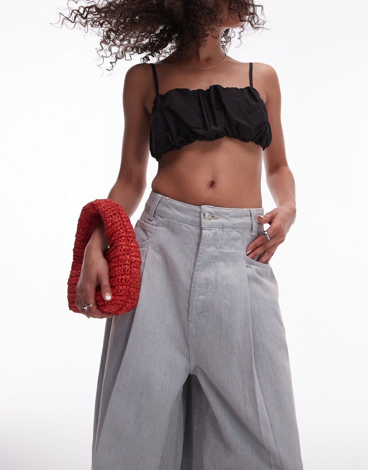 Topshop techy fabric bralet in black - ASOS Sample Sale EU Store