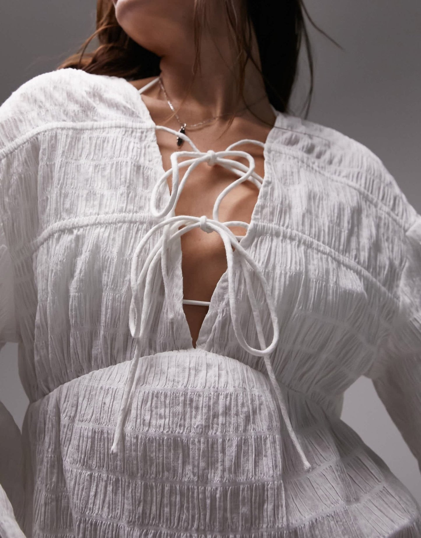 Topshop textured mini coverup in white - ASOS Sample Sale EU Store