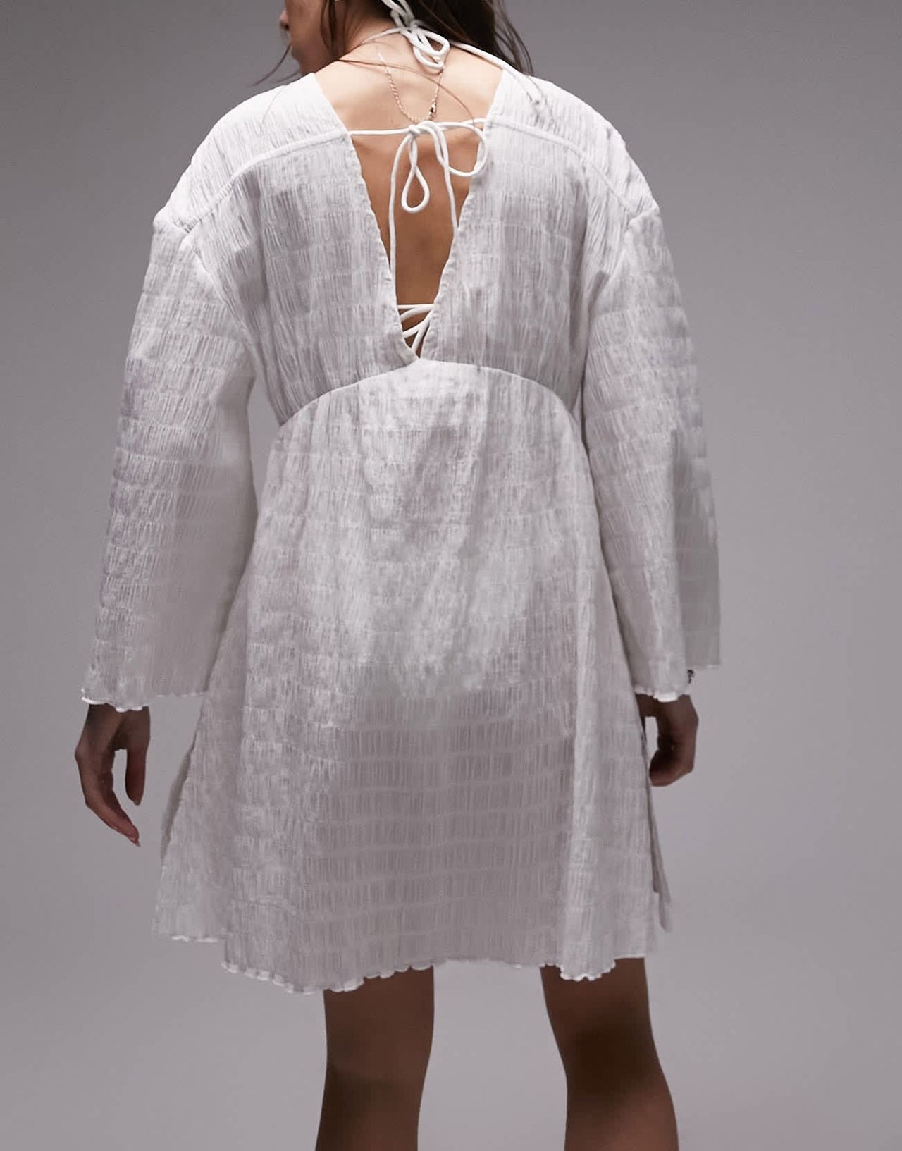 Topshop textured mini coverup in white - ASOS Sample Sale EU Store