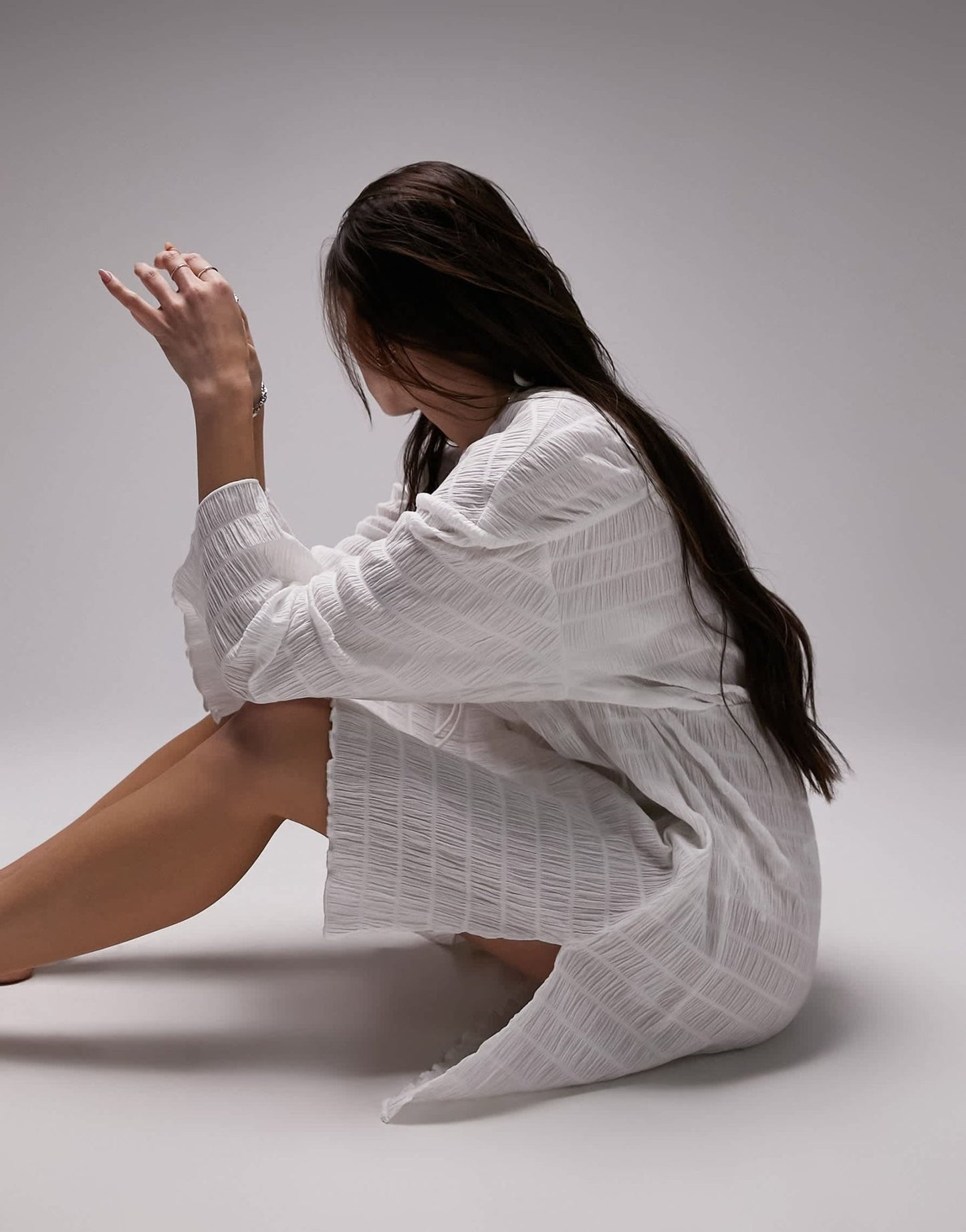 Topshop textured mini coverup in white - ASOS Sample Sale EU Store