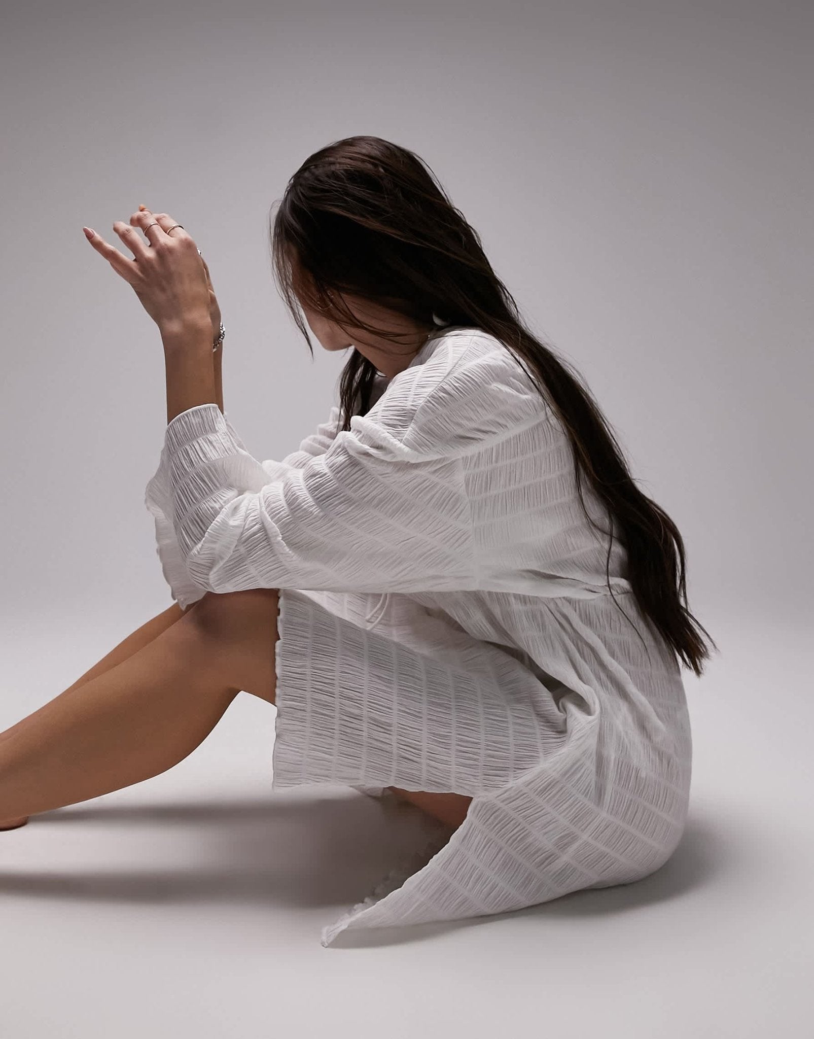 Topshop textured mini coverup in white - ASOS Sample Sale EU Store