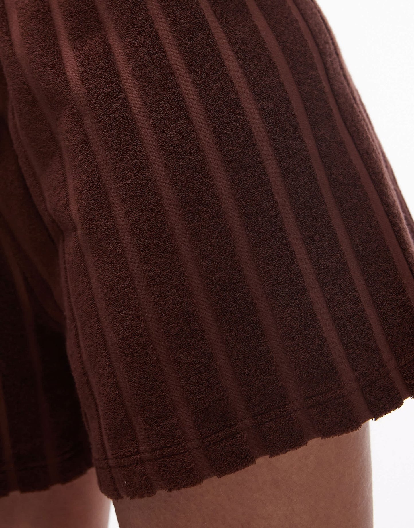 Topshop towelling shorts co - ord in chocolate brown - ASOS Sample Sale EU Store