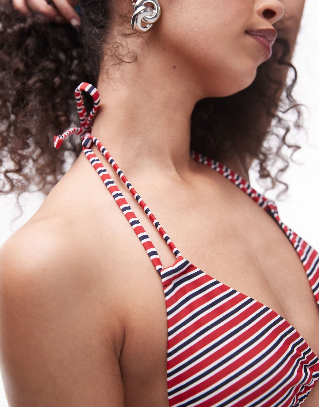 Topshop triangle bikini top in red stripe - ASOS Sample Sale EU Store