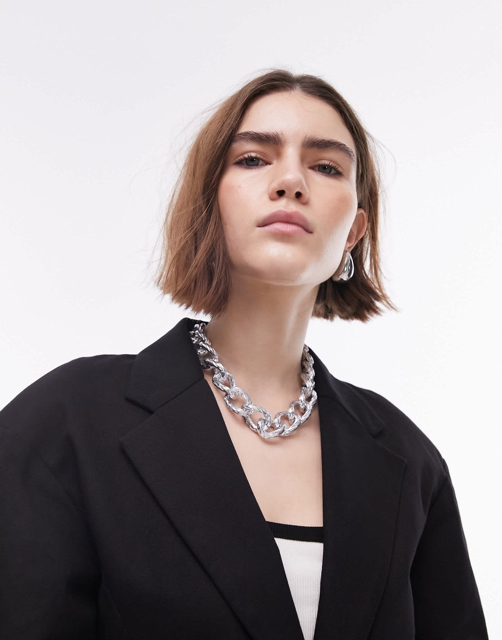 Topshop twill buckle side blazer in black - ASOS Sample Sale EU Store