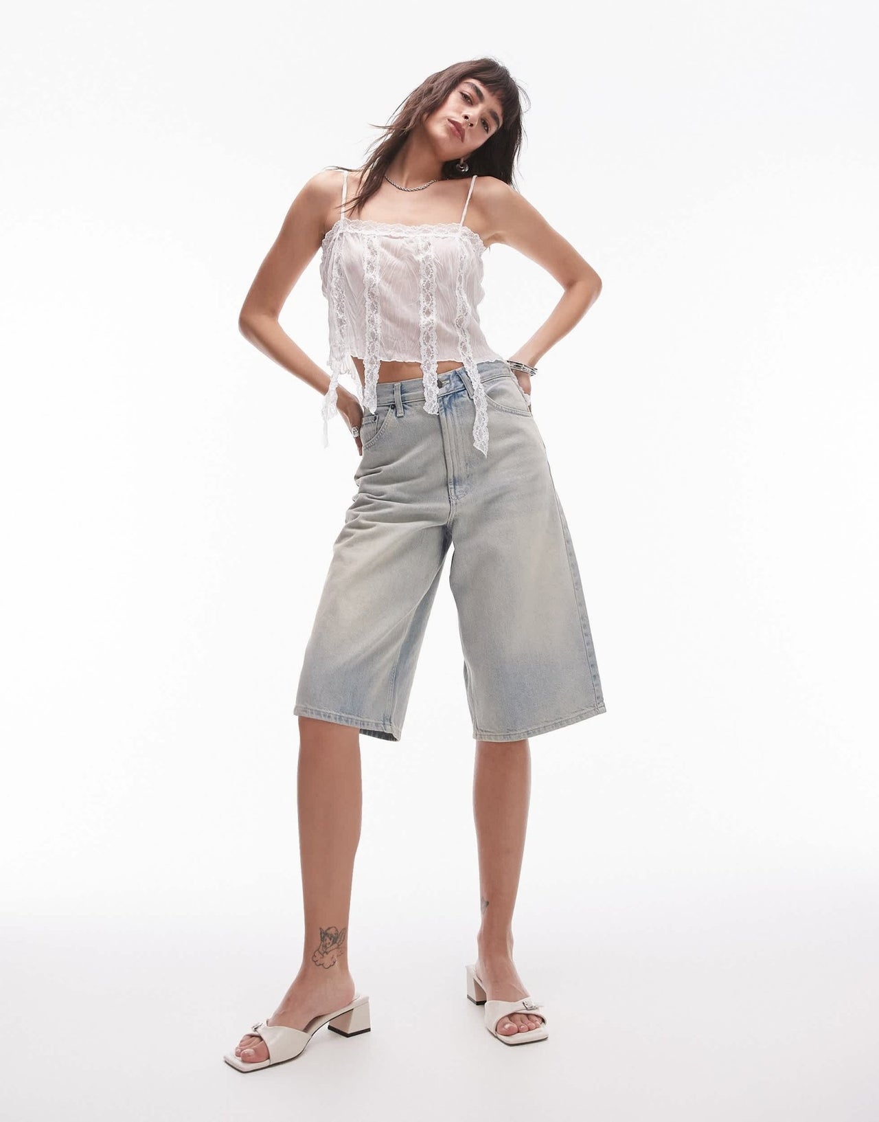 Topshop vintage lace tassel cami in white - ASOS Sample Sale EU Store