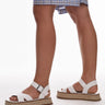 Topshop Wide Fit Jenna espadrille flat sandal in white croc