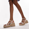 Topshop Wide Fit Jess espadrille wedge in white