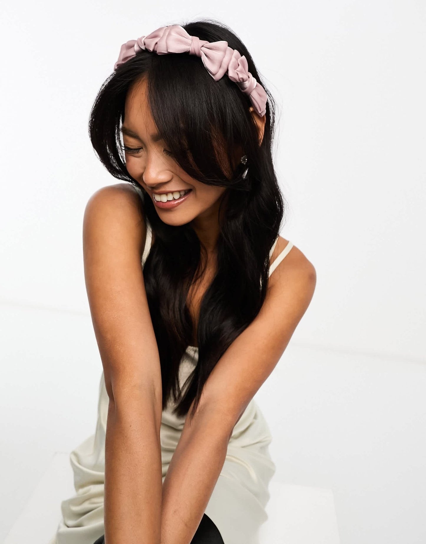 True Decadence bow detail organza headband in mauve - ASOS Sample Sale EU Store