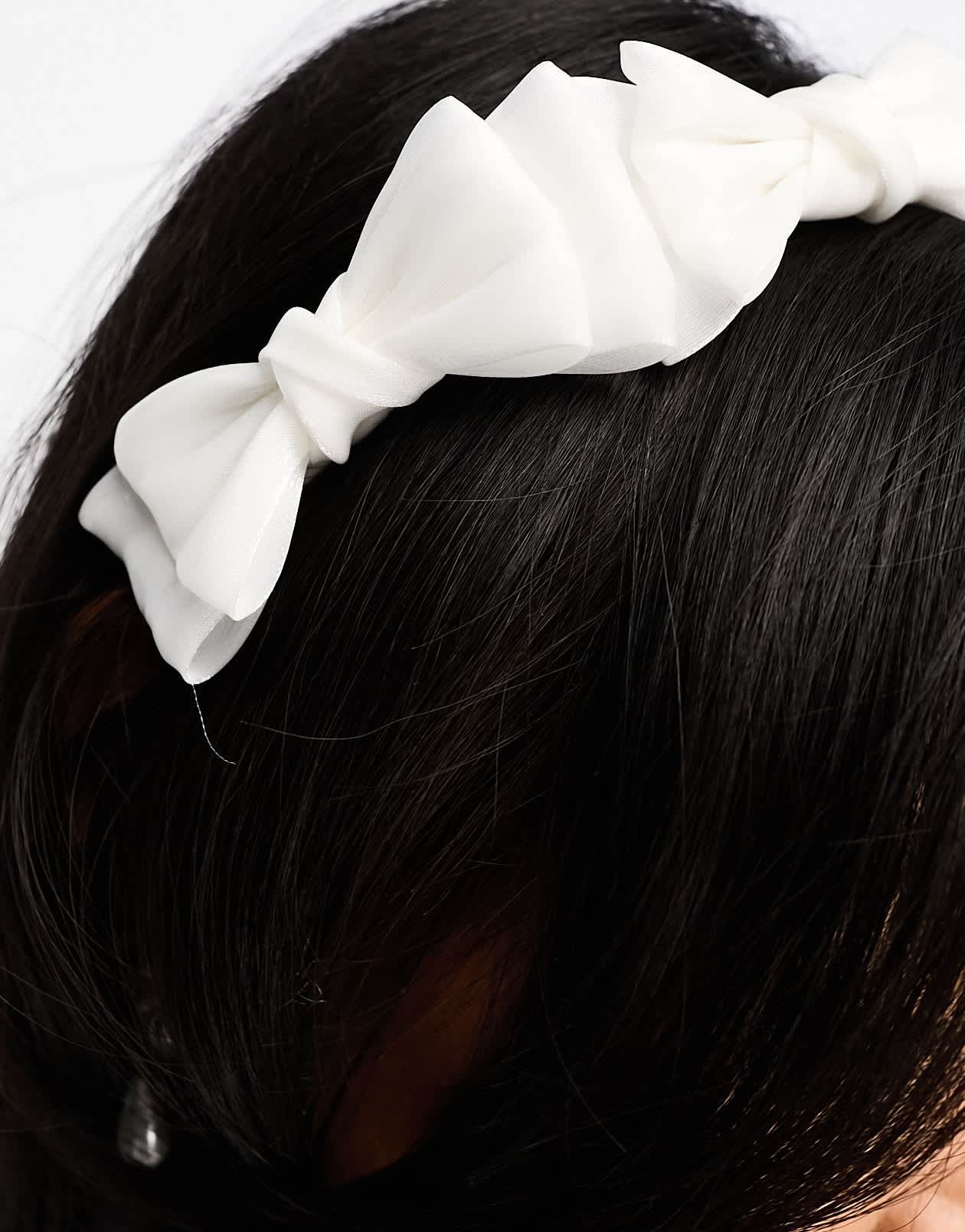 True Decadence bow detail organza headband in white - ASOS Sample Sale EU Store