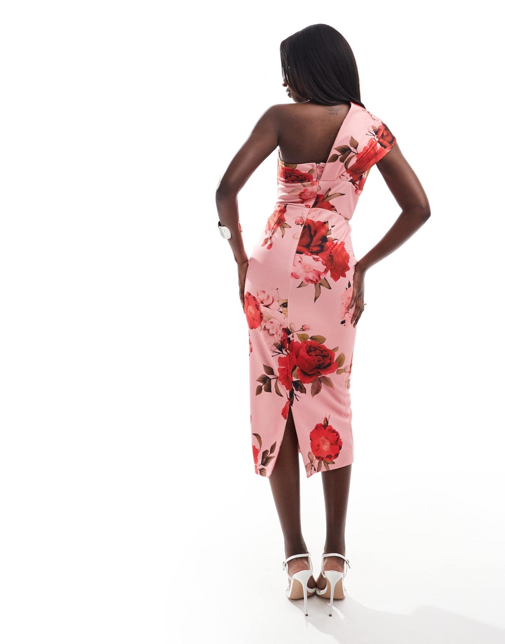 True Violet one shoulder midi dress in soft floral - ASOS Sample Sale EU Store