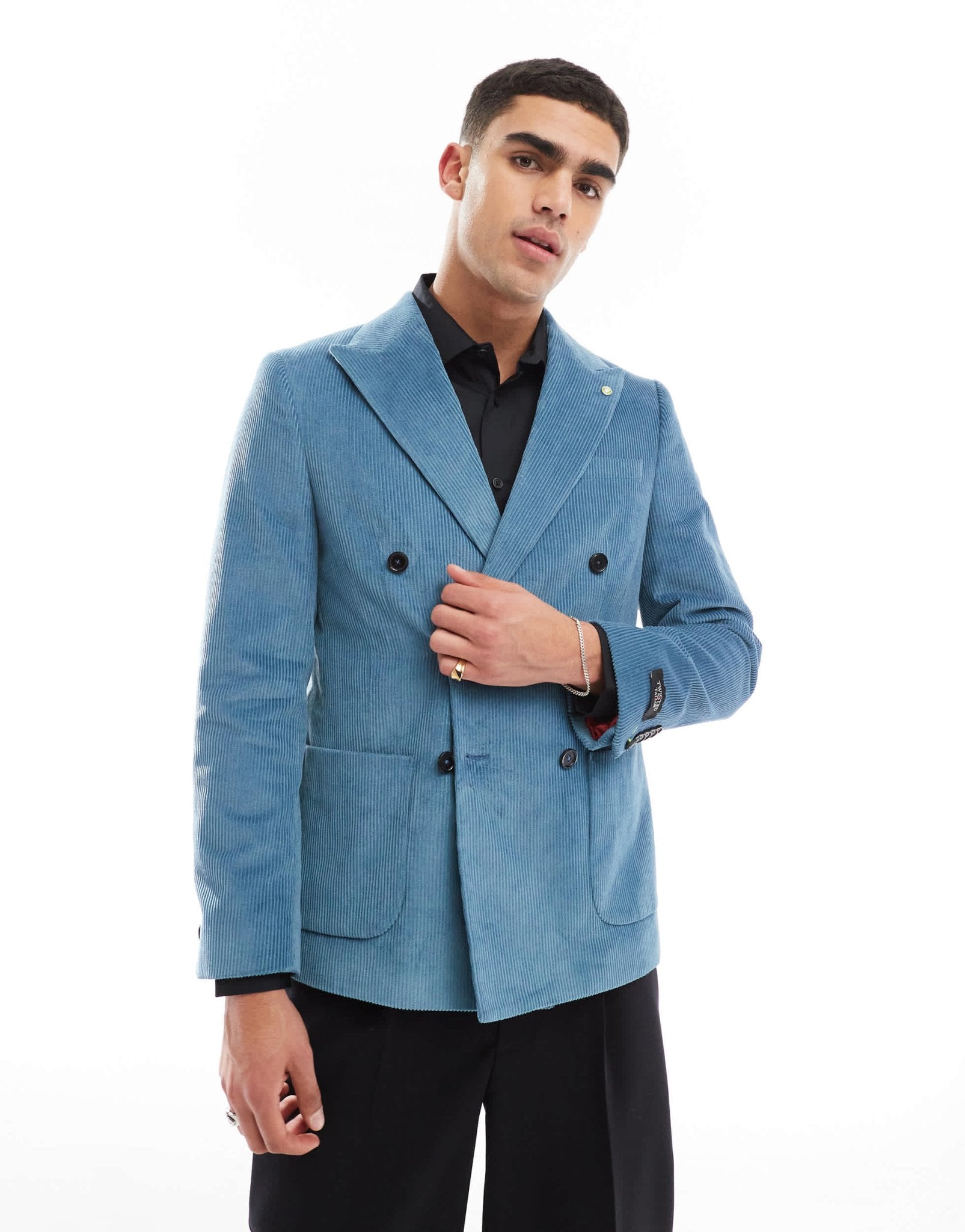 Twisted Tailor Aston double breasted slim suit jacket in blue co - ord - ASOS Sample Sale EU Store