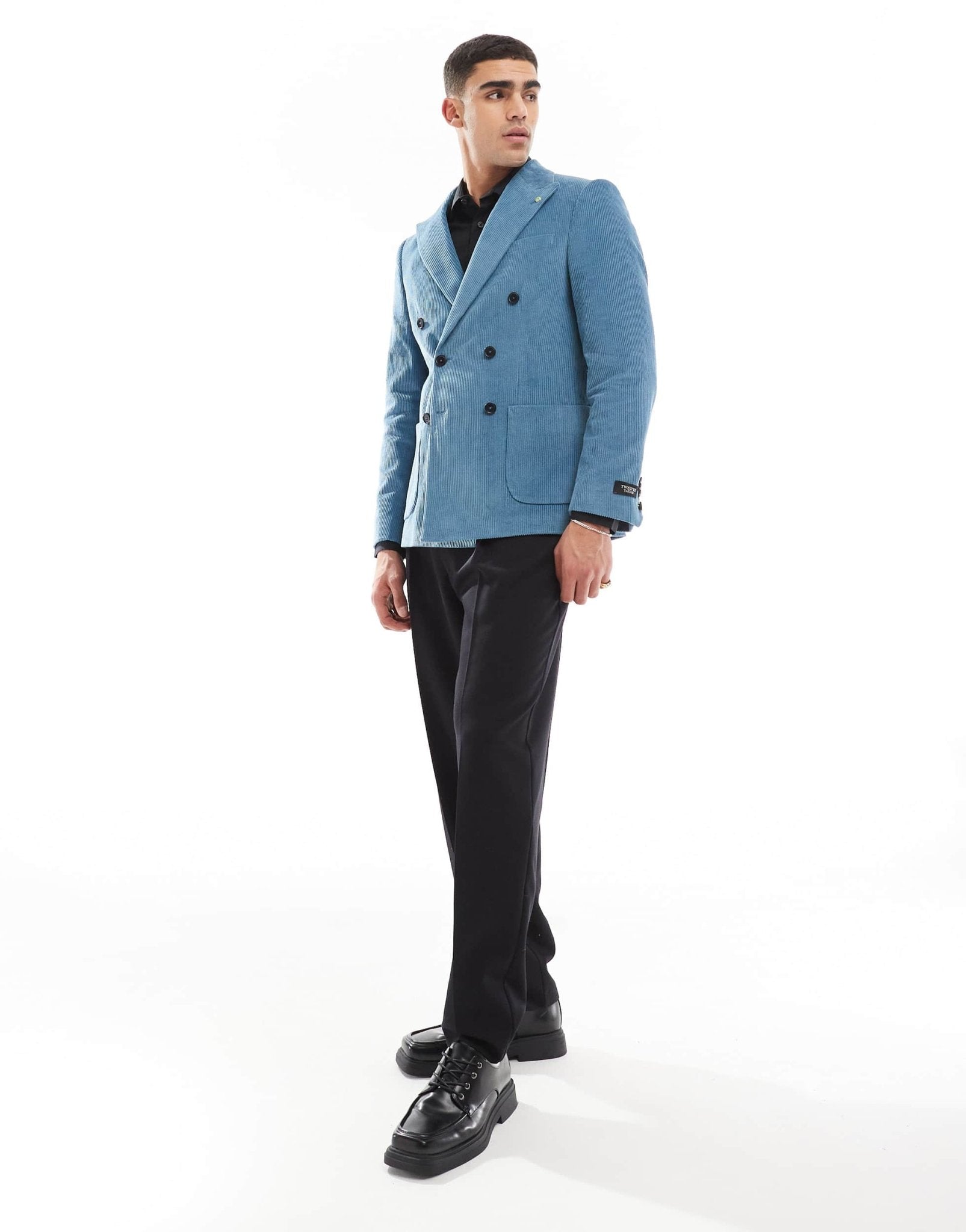 Twisted Tailor Aston double breasted slim suit jacket in blue co - ord - ASOS Sample Sale EU Store