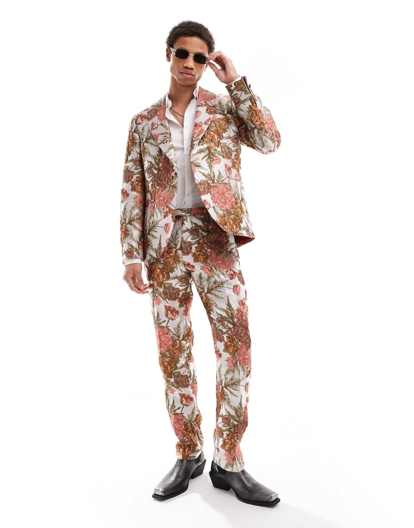 Twisted tailor bold floral jacquard slim suit jacket in multi - ASOS Sample Sale EU Store