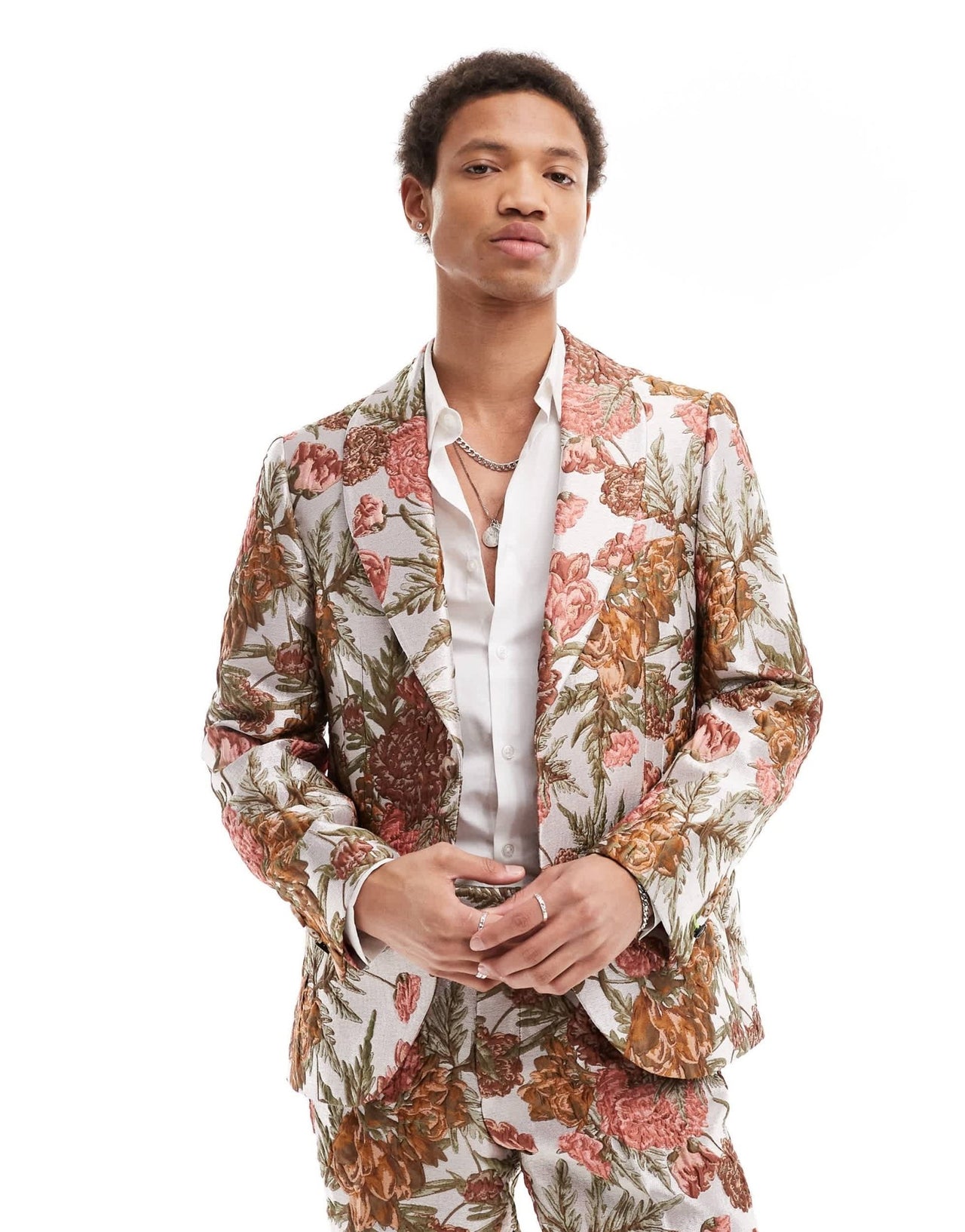 Twisted tailor bold floral jacquard slim suit jacket in multi - ASOS Sample Sale EU Store