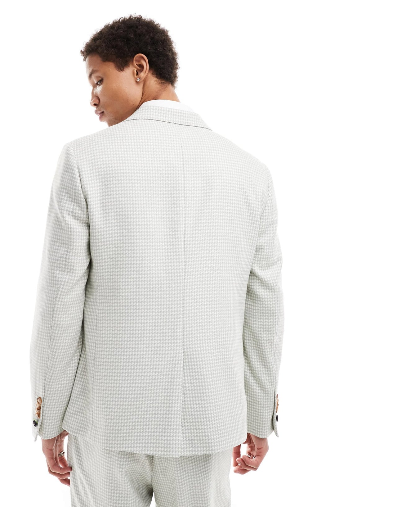 Twisted Tailor dogstooth double breasted slim suit jacket in sage green - ASOS Sample Sale EU Store