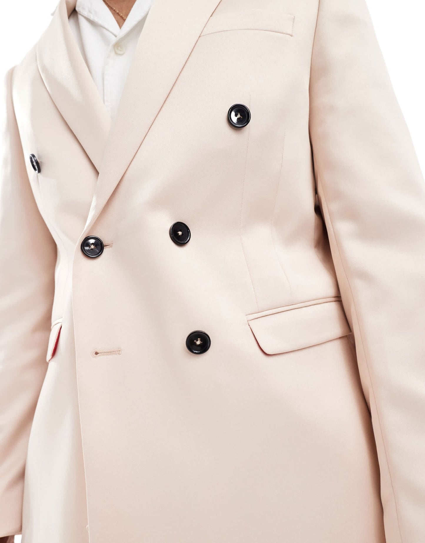 Twisted Tailor double breasted skinny suit jacket in champagne - ASOS Sample Sale EU Store