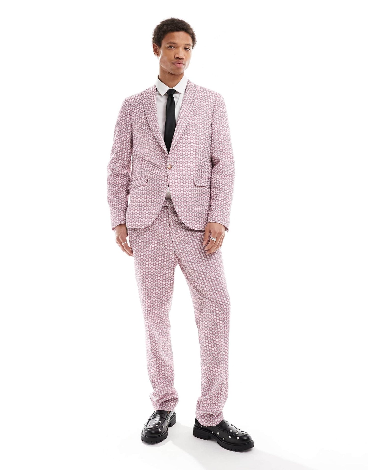 Twisted Tailor floral jacquard slim suit jacket in mauve - ASOS Sample Sale EU Store