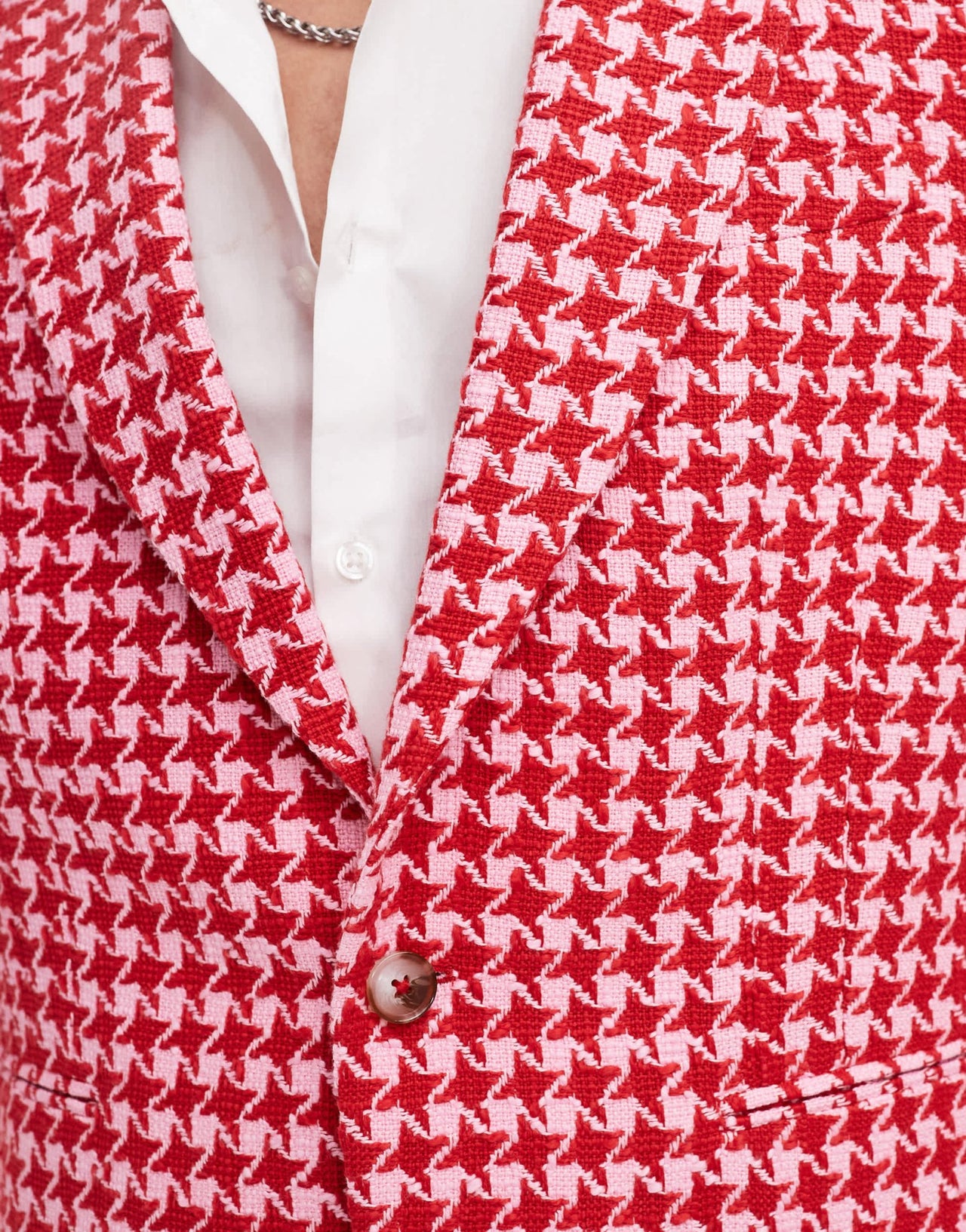 Twisted Tailor houndstooth slim suit jacket in red and pink - ASOS Sample Sale EU Store