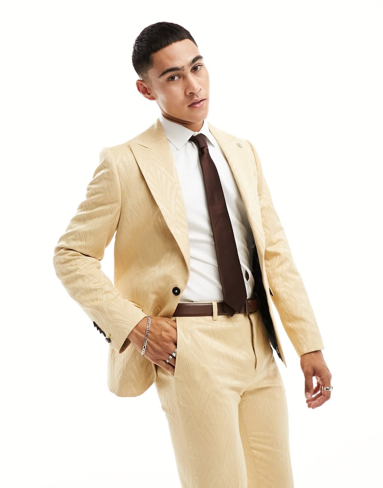 Twisted Tailor makowski suit jacket in beige - ASOS Sample Sale EU Store