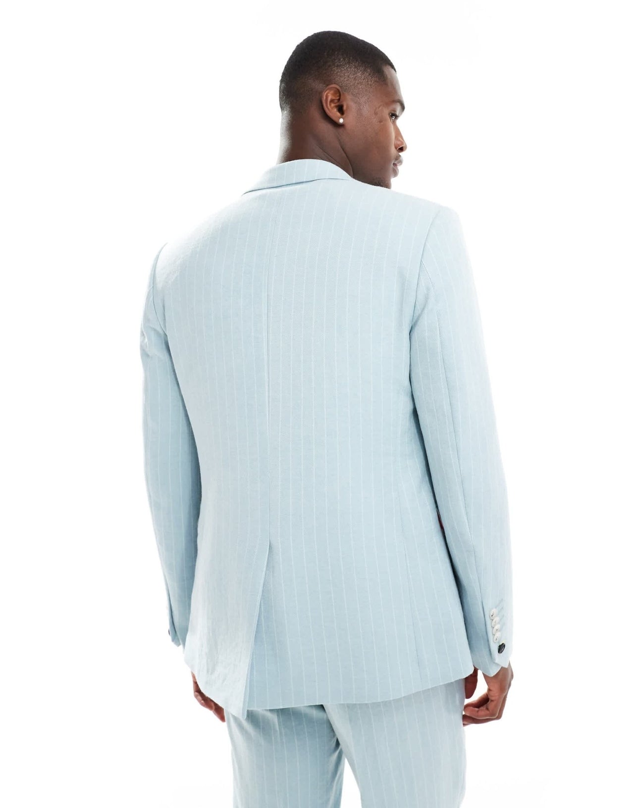 Twisted Tailor slim suit jacket in baby blue pinstripe - ASOS Sample Sale EU Store