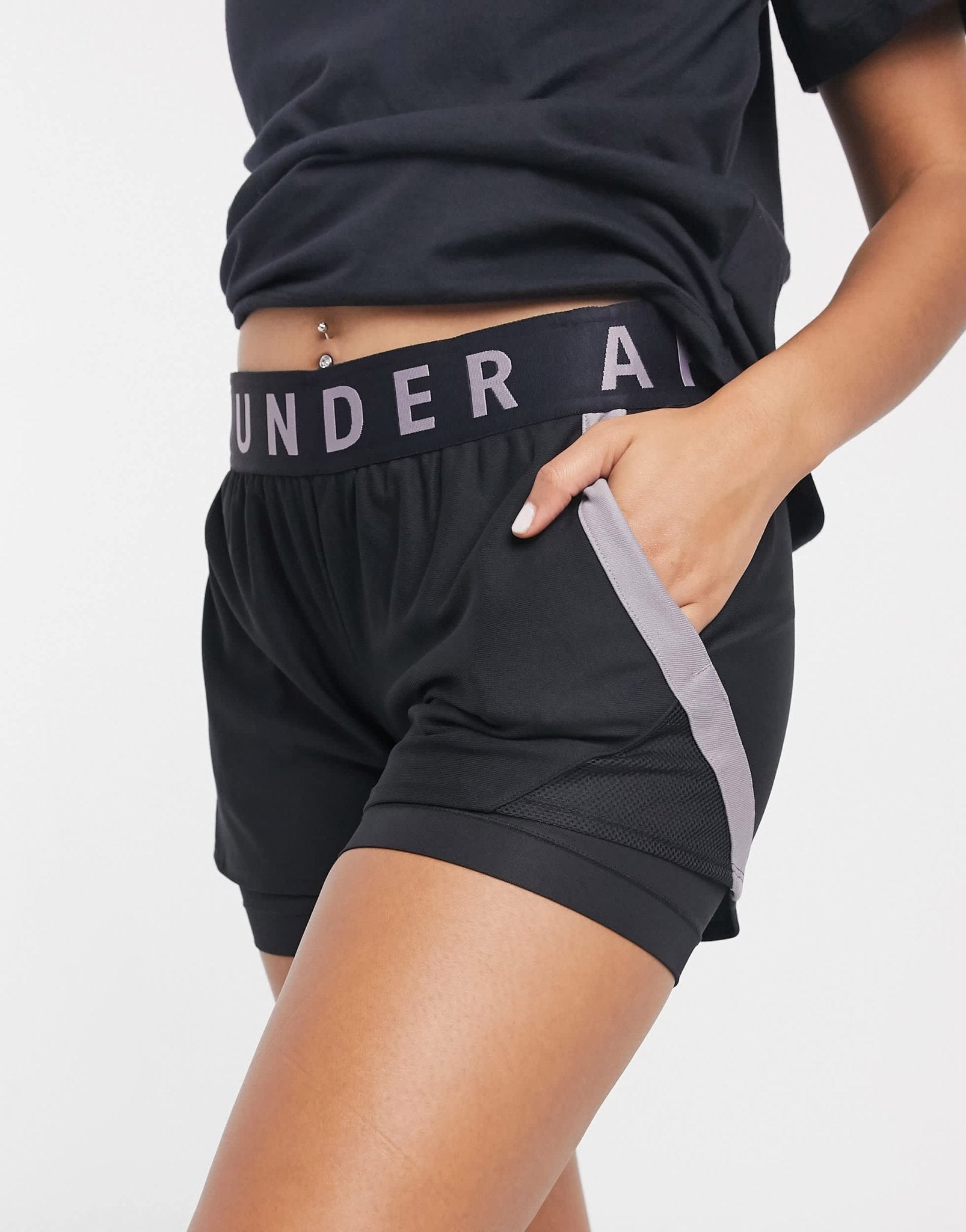 Under Armour play up 2 in 1 shorts in black - ASOS Sample Sale EU Store