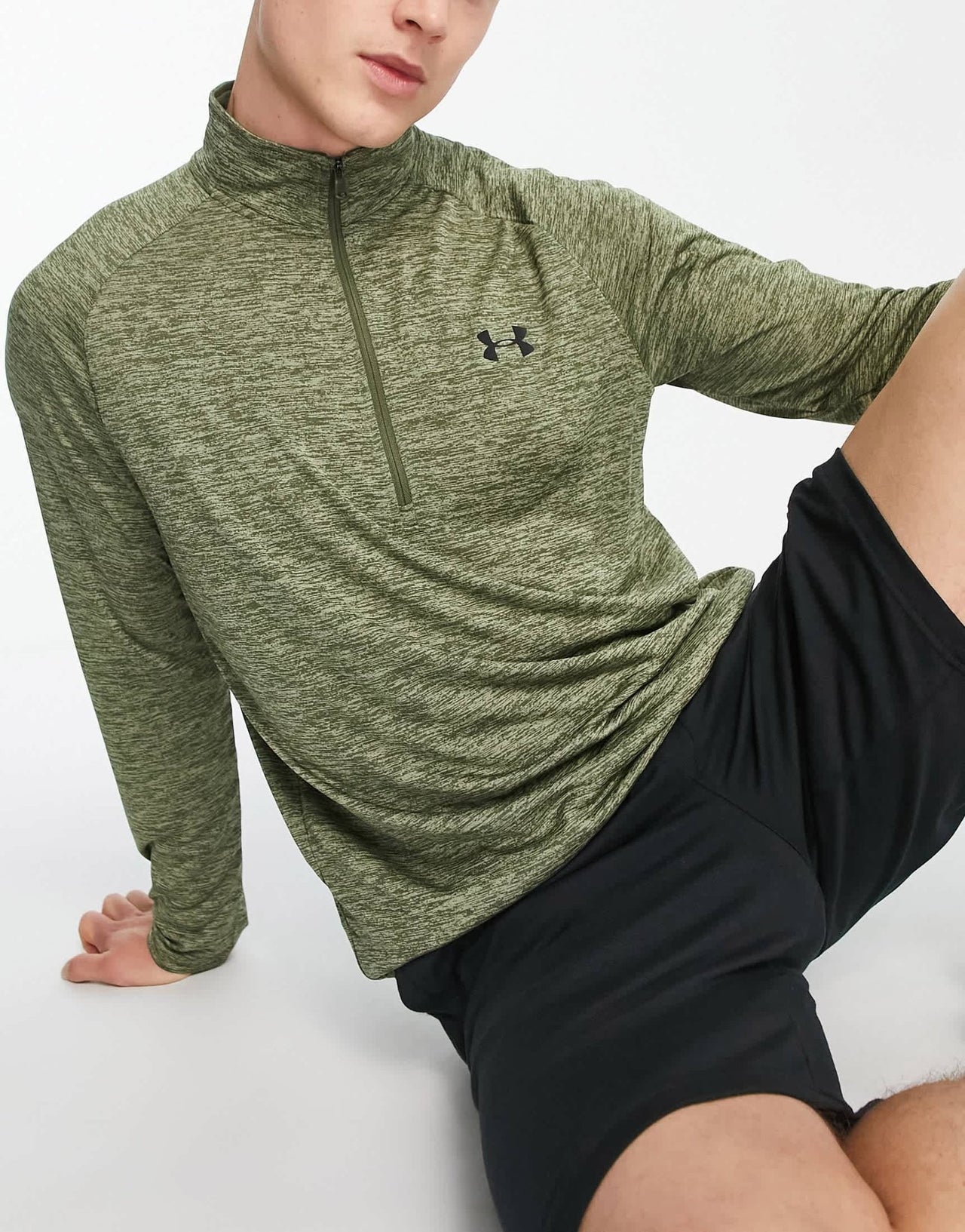 Under Armour Tech 2.0 half zip sweat in khaki - ASOS Sample Sale EU Store
