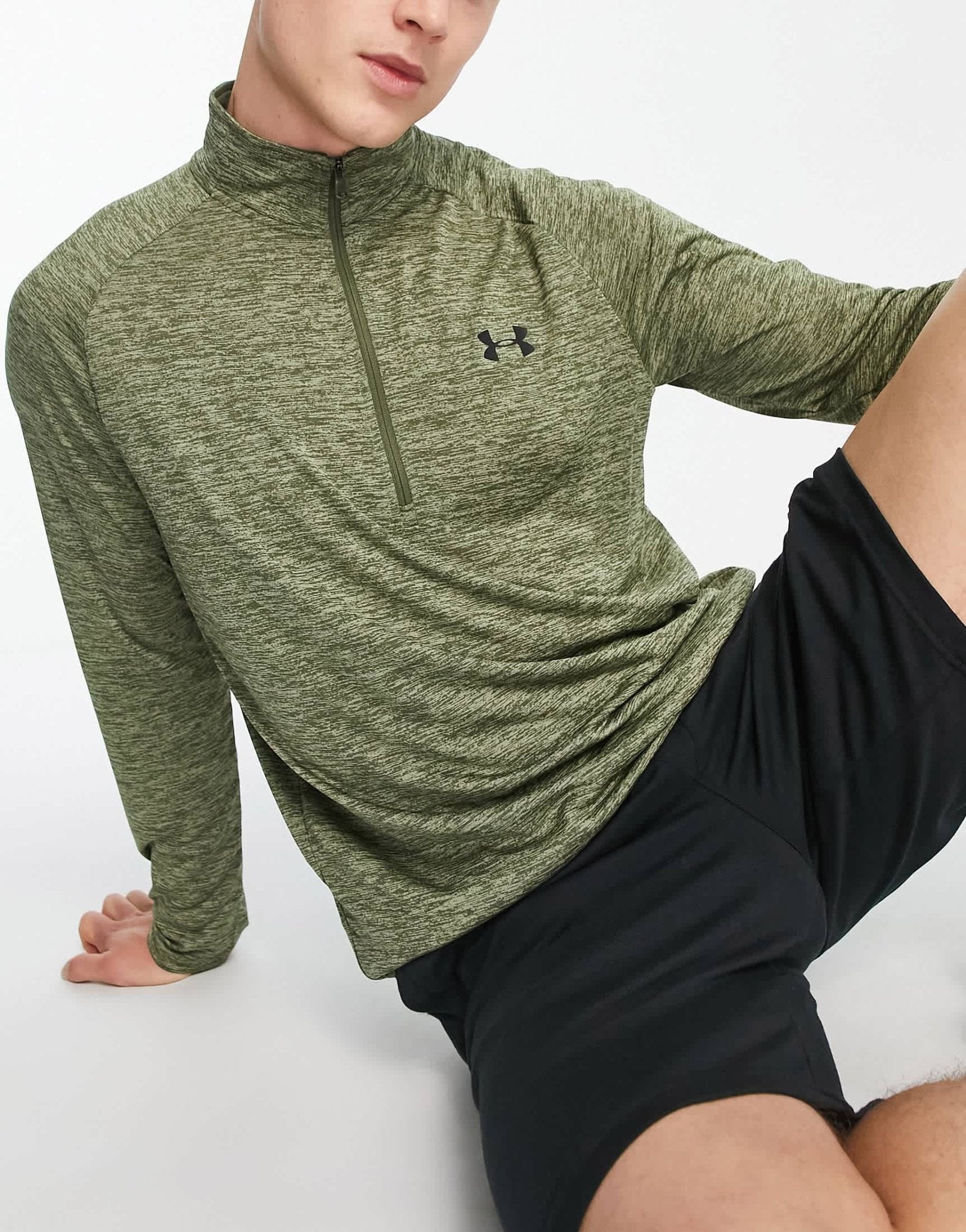 Under Armour Tech 2.0 half zip sweat in khaki - ASOS Sample Sale EU Store