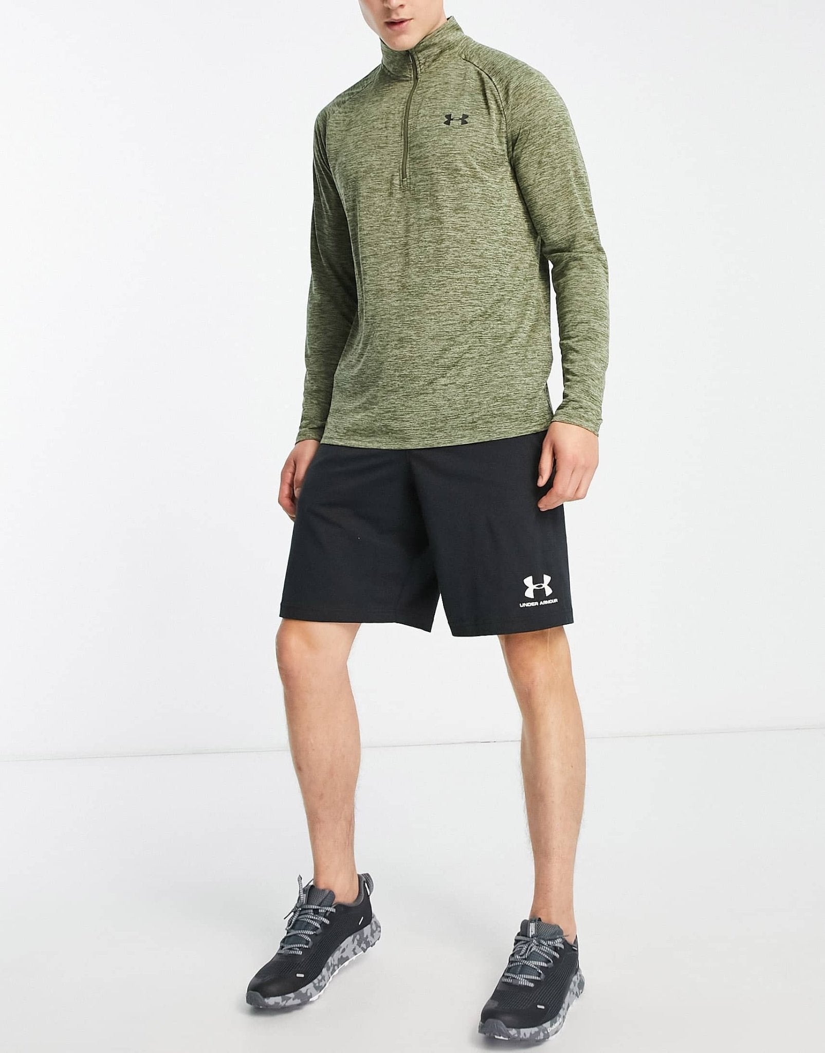 Under Armour Tech 2.0 half zip sweat in khaki - ASOS Sample Sale EU Store