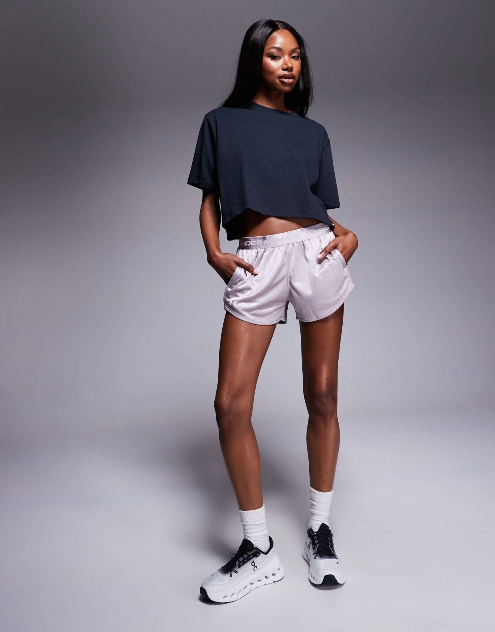 Under Armour Tech Play Up Shine shorts in grey - ASOS Sample Sale EU Store