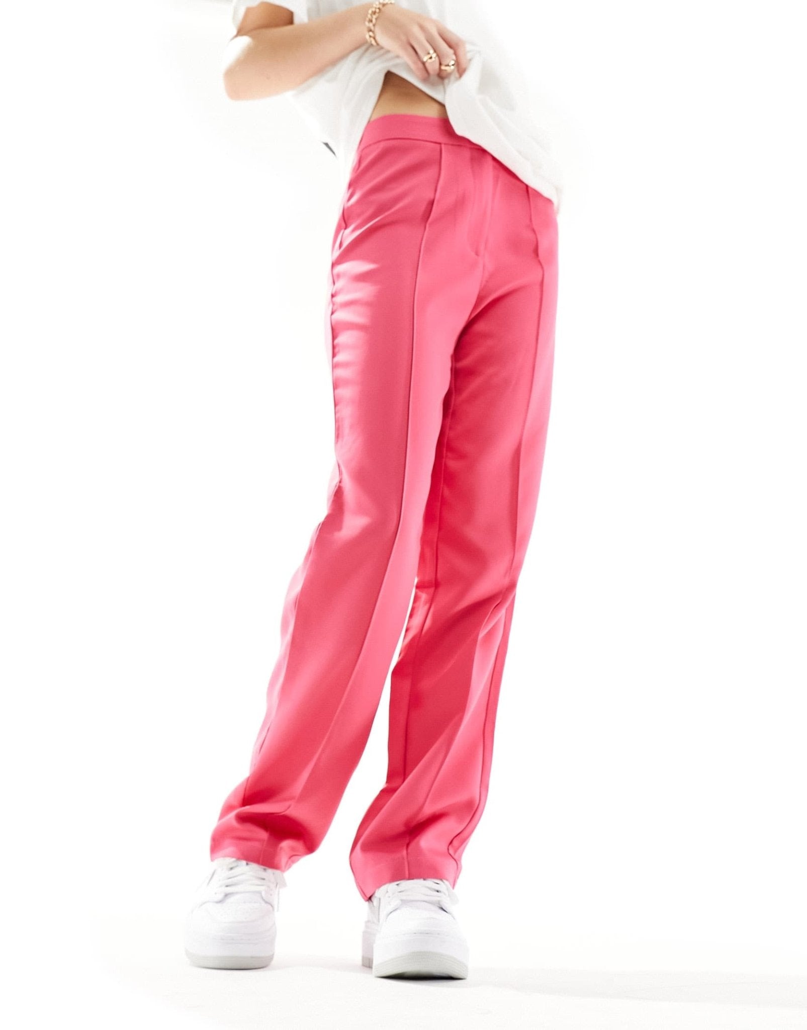 Urban Threads tailored high waisted straight leg trousers in hot pink - ASOS Sample Sale EU Store