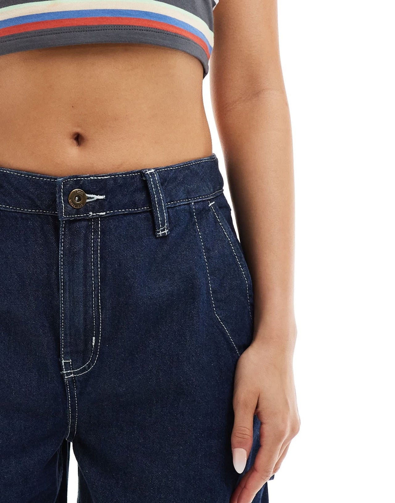 Vans groundwork long denim shorts in indigo blue - ASOS Sample Sale EU Store