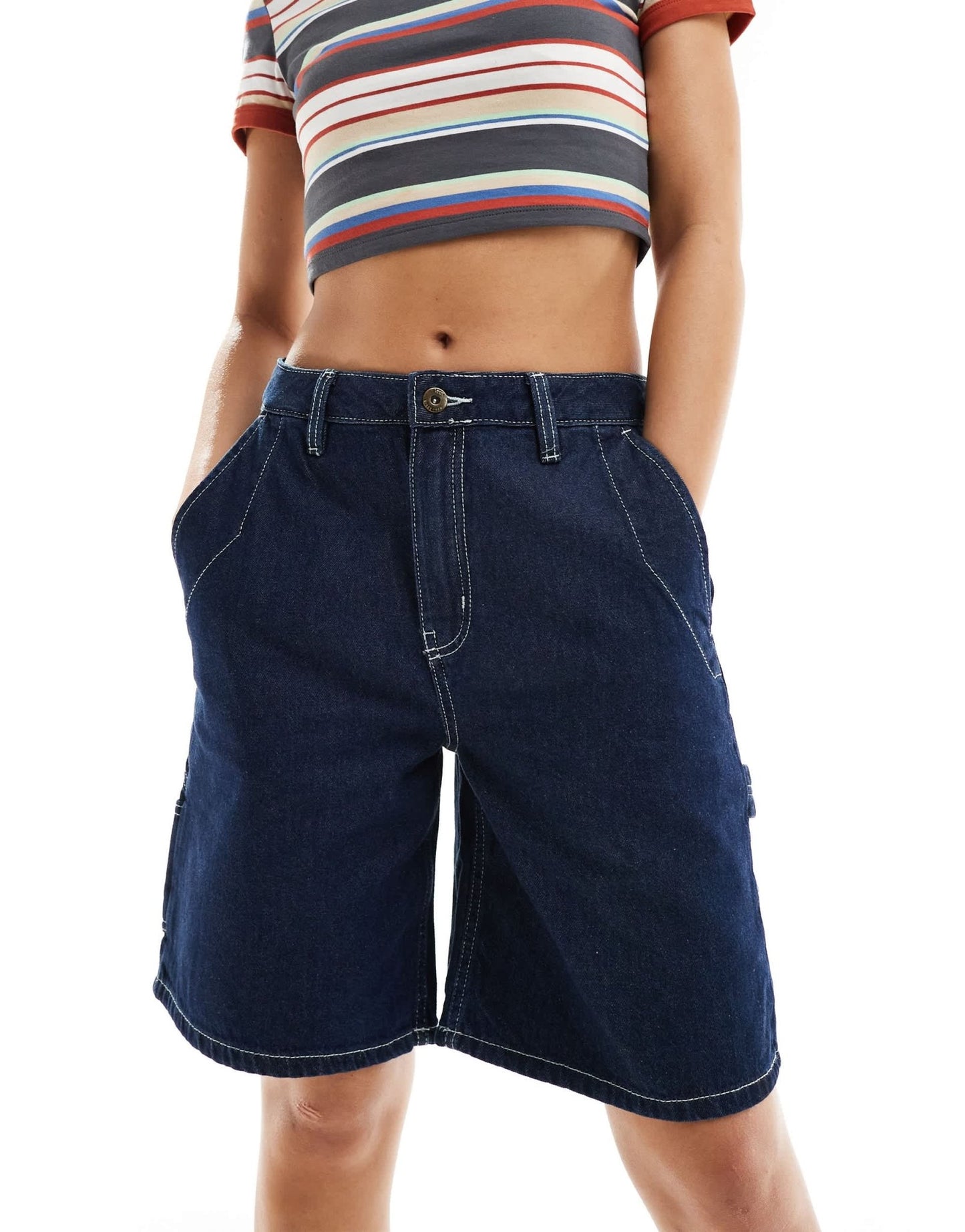Vans groundwork long denim shorts in indigo blue - ASOS Sample Sale EU Store