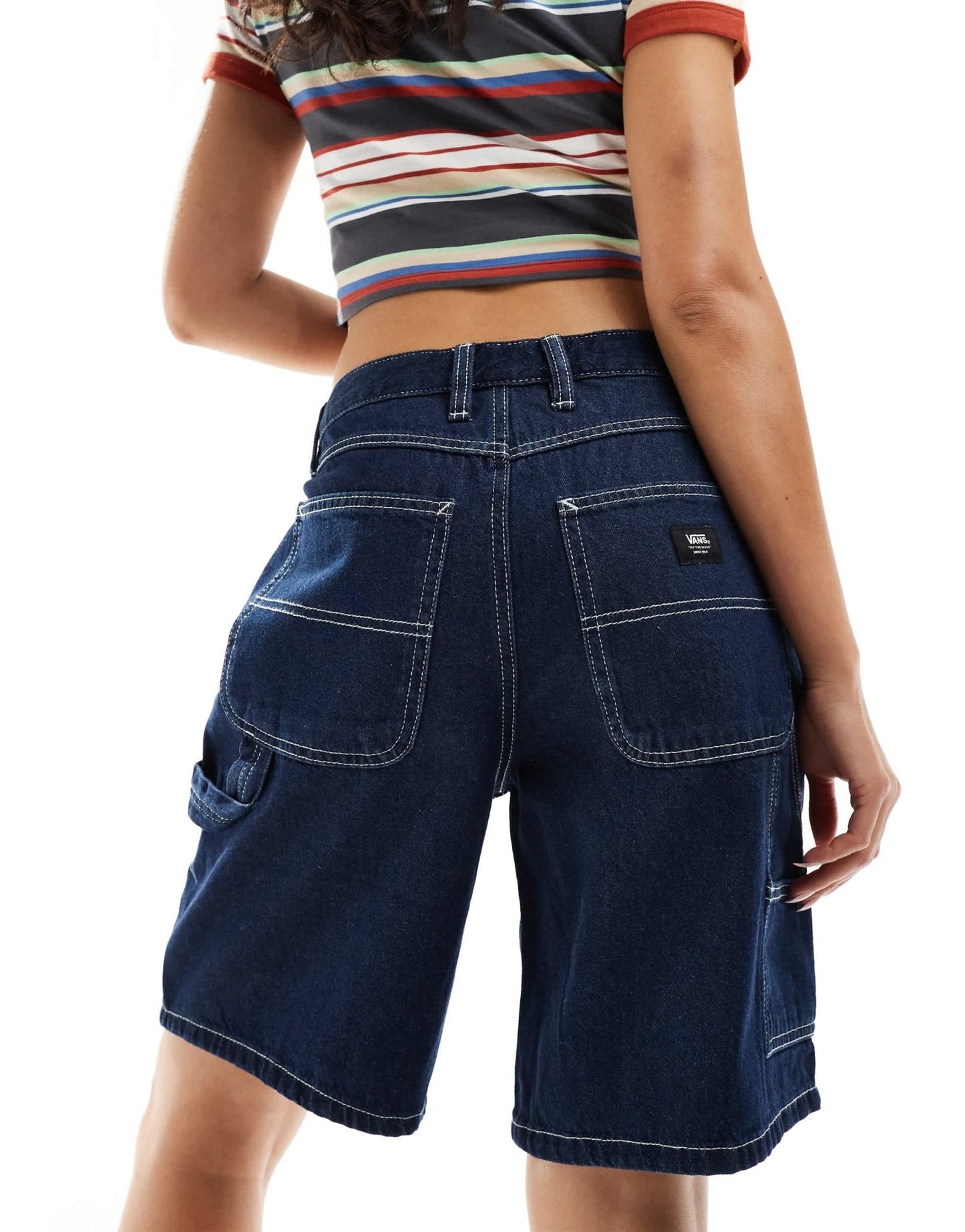 Vans groundwork long denim shorts in indigo blue - ASOS Sample Sale EU Store