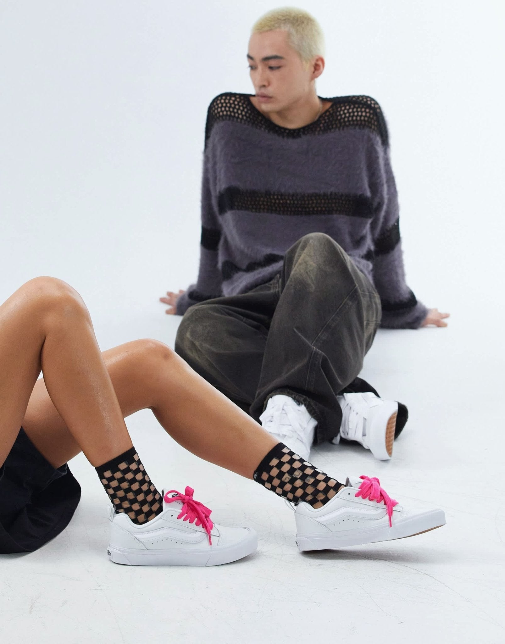 Vans Knu Skool chunky trainers in triple white leather - ASOS Sample Sale EU Store